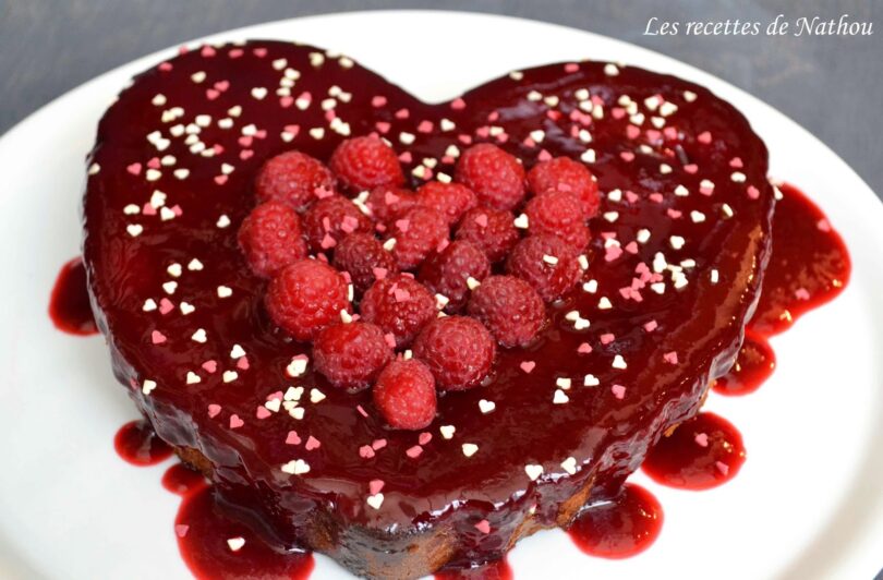 Gâteau aux framboises pour la Saint-Valentin
