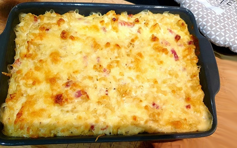 Gratin de Macaronis aux Lardons