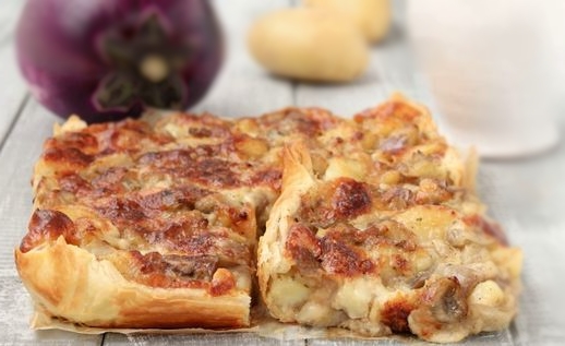 Tarte aux aubergines et pommes de terre