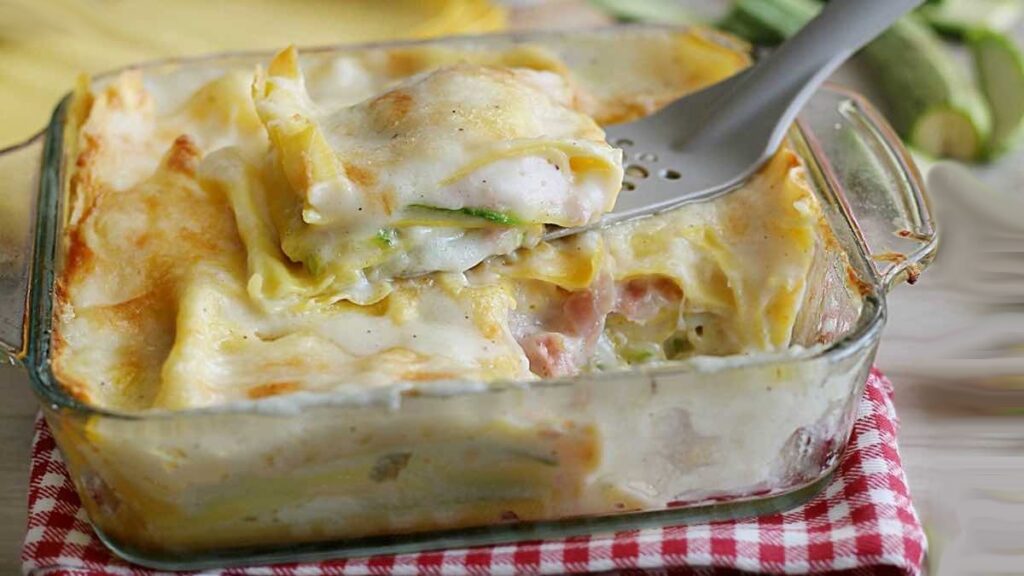 Lasagnes aux courgettes et au jambon