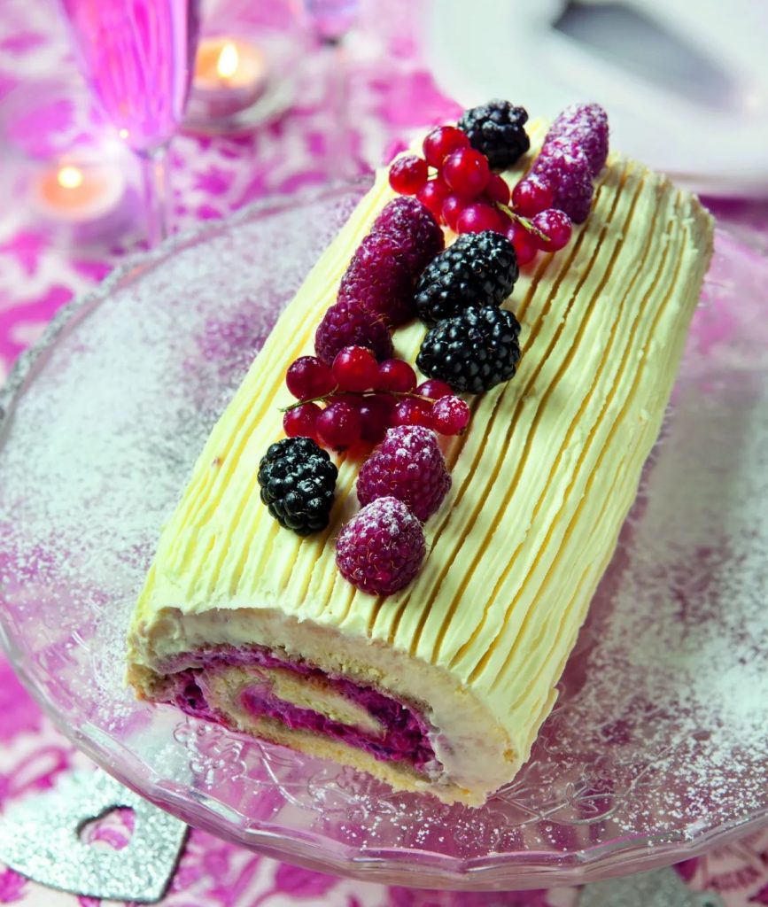 Bûche de Noël aux fruits et mascarpone